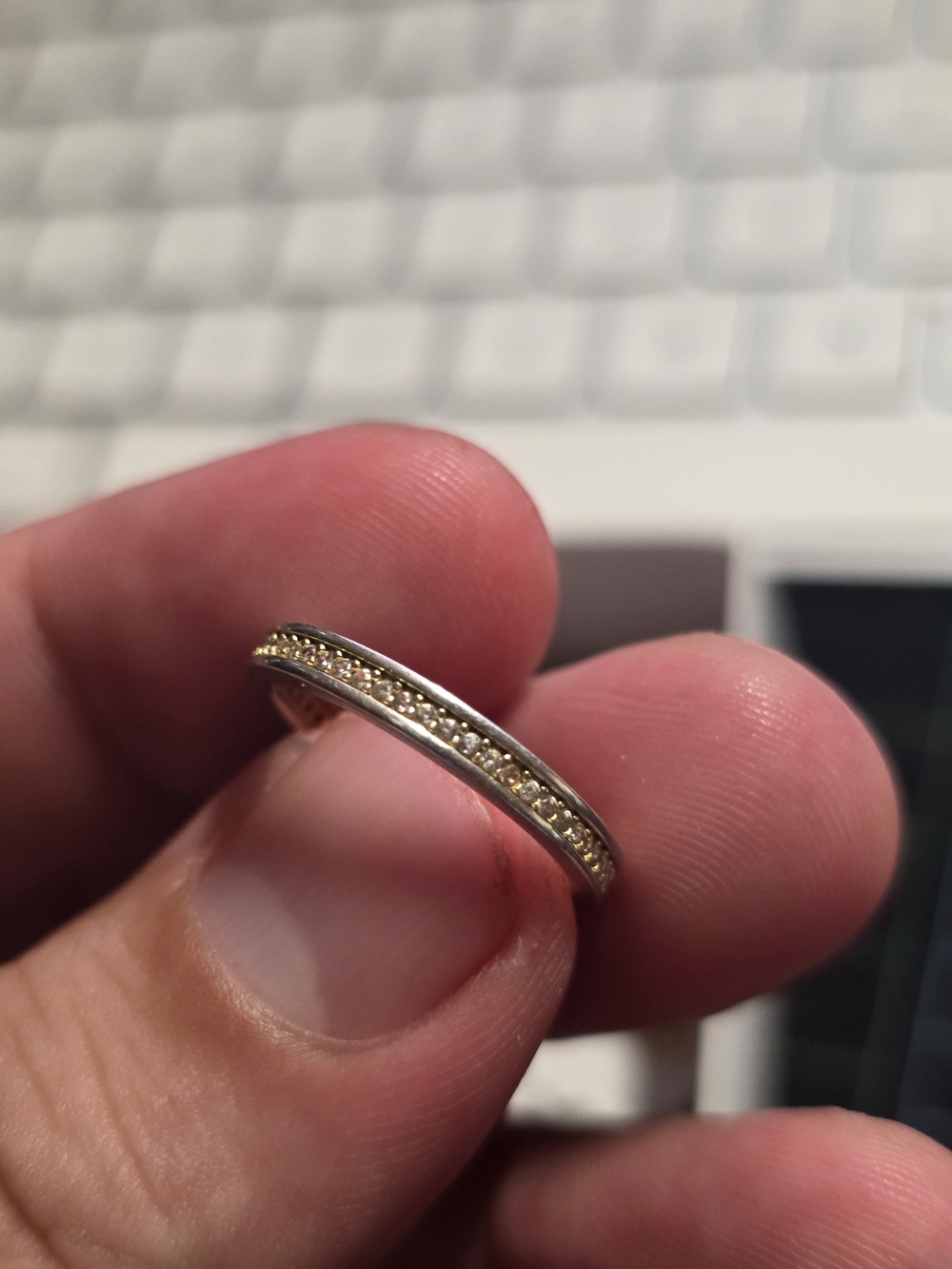 Classic Two-Tone Pave Band - Gold and Silver
